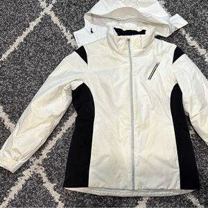 White and Black Hooded Jacket